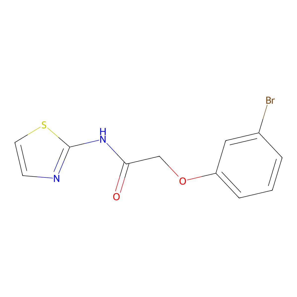 2-(3-bromophenoxy)-N-(1,3-thiazol-2-yl)acetamide molecular structure, CAS 304646-69-3