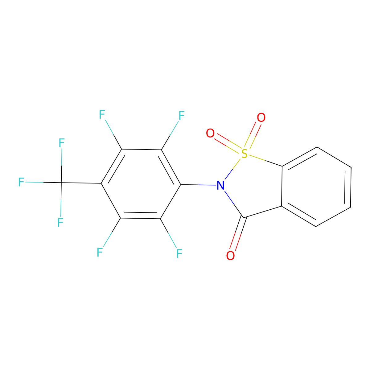1,1-Dioxo-2-[2,3,5,6-tetrafluoro-4-(trifluoromethyl)phenyl]-1,2-benzothiazol-3-one molecular structure, CAS 304648-98-4