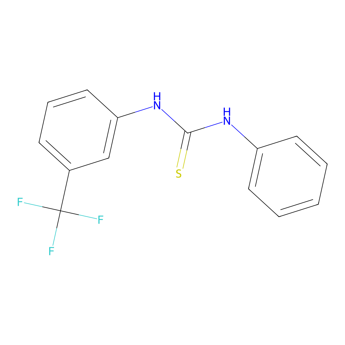 1-Phenyl-3-[3-(trifluoromethyl)phenyl]thiourea molecular structure, CAS 304649-00-1