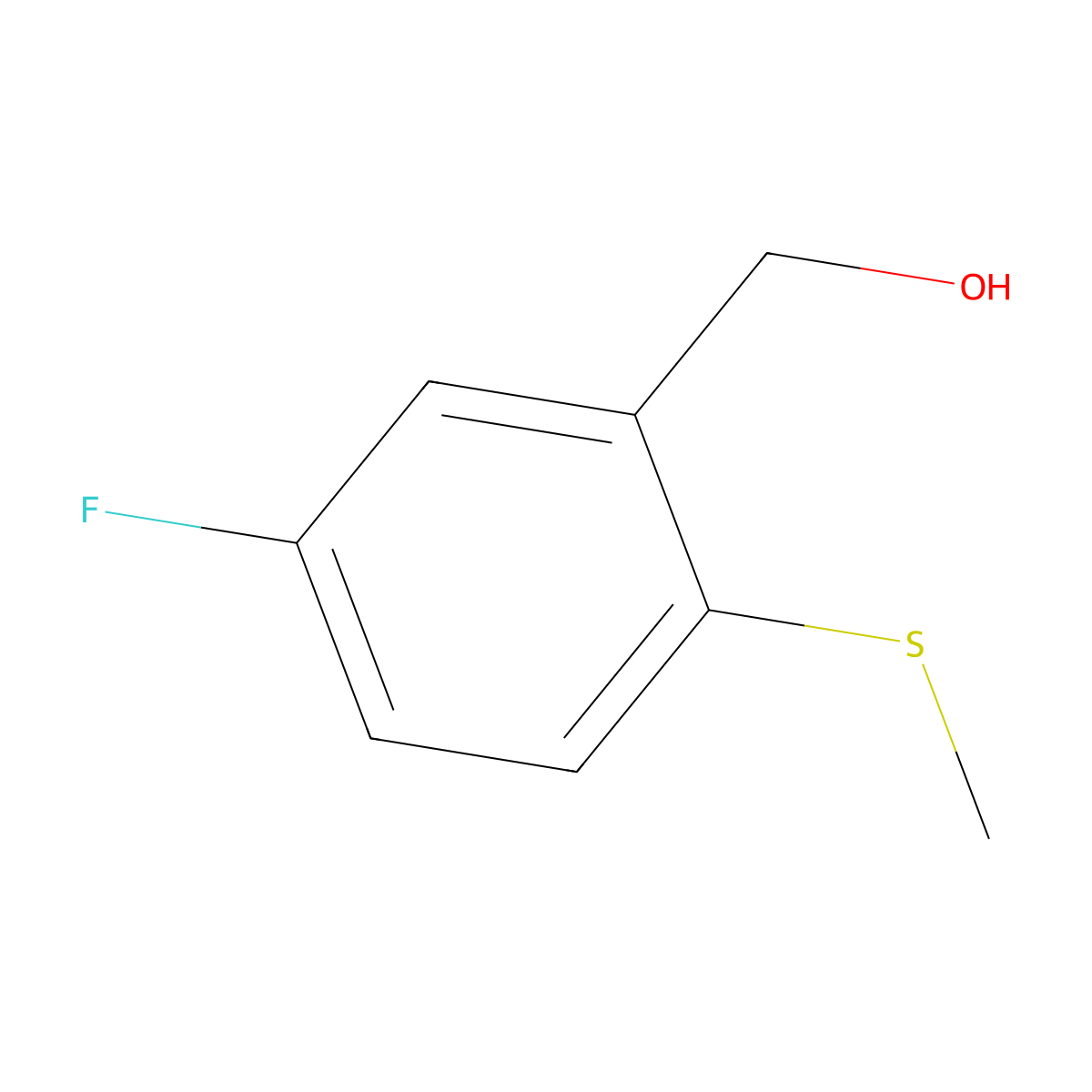 (5-Fluoro-2-methylsulfanylphenyl)methanol molecular structure, CAS 304649-75-0