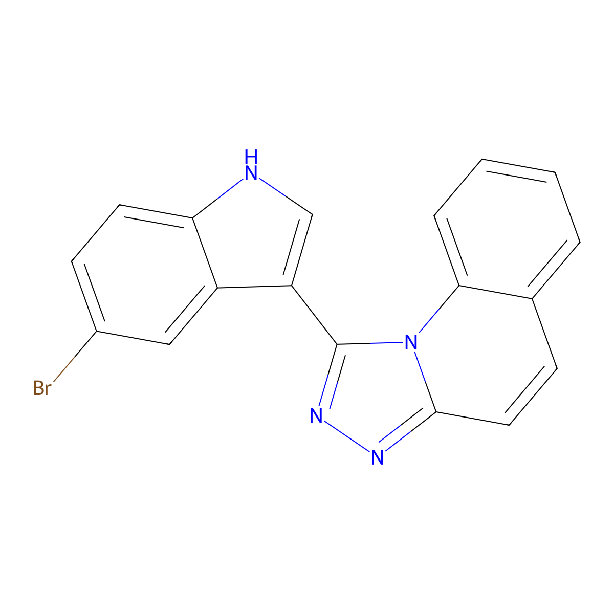 1-(5-bromo-1H-indol-3-yl)[1,2,4]triazolo[4,3-a]quinoline molecular structure, CAS 304650-29-1