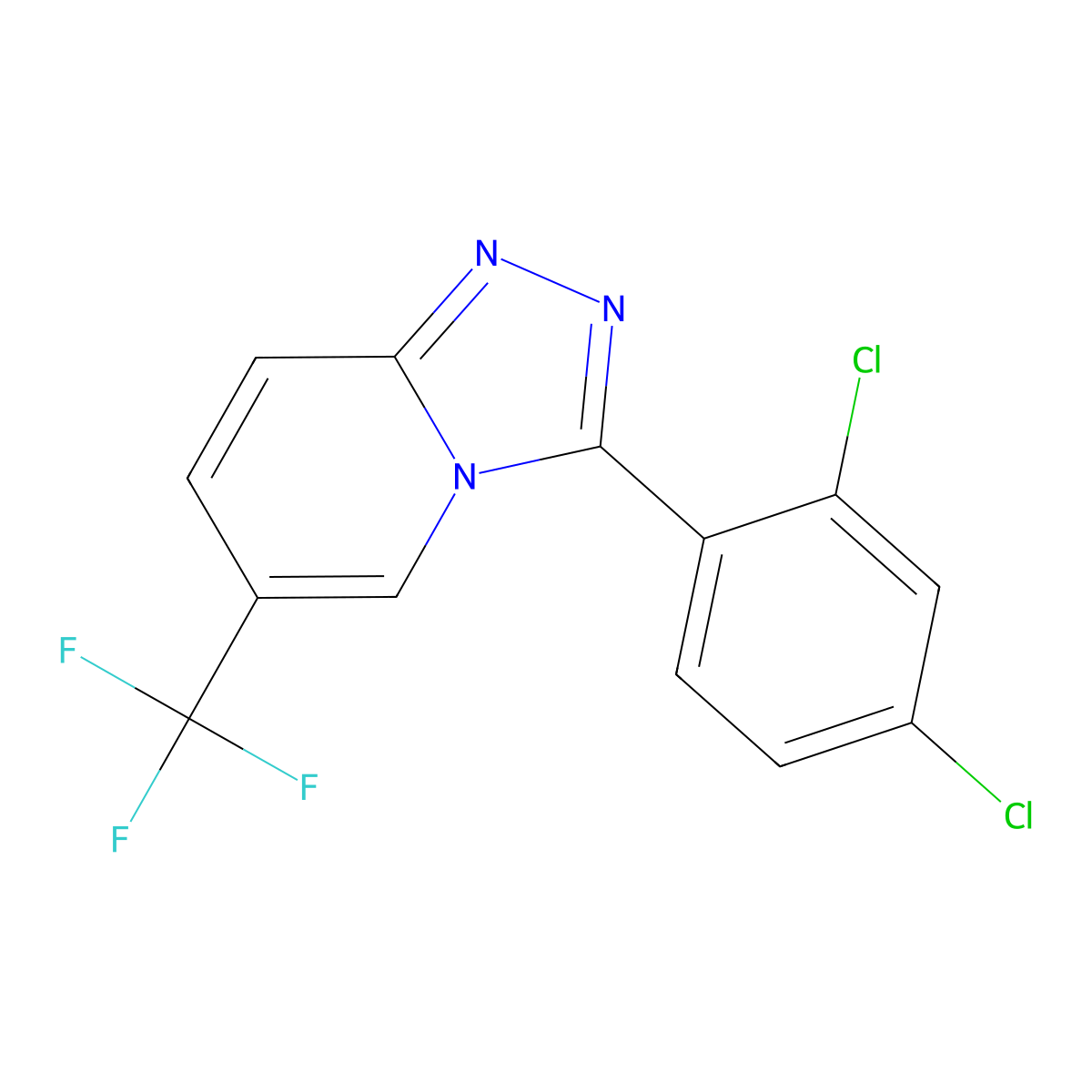 3-(2,4-Dichlorophenyl)-6-(trifluoromethyl)-[1,2,4]triazolo[4,3-a]pyridine molecular structure, CAS 304650-36-0