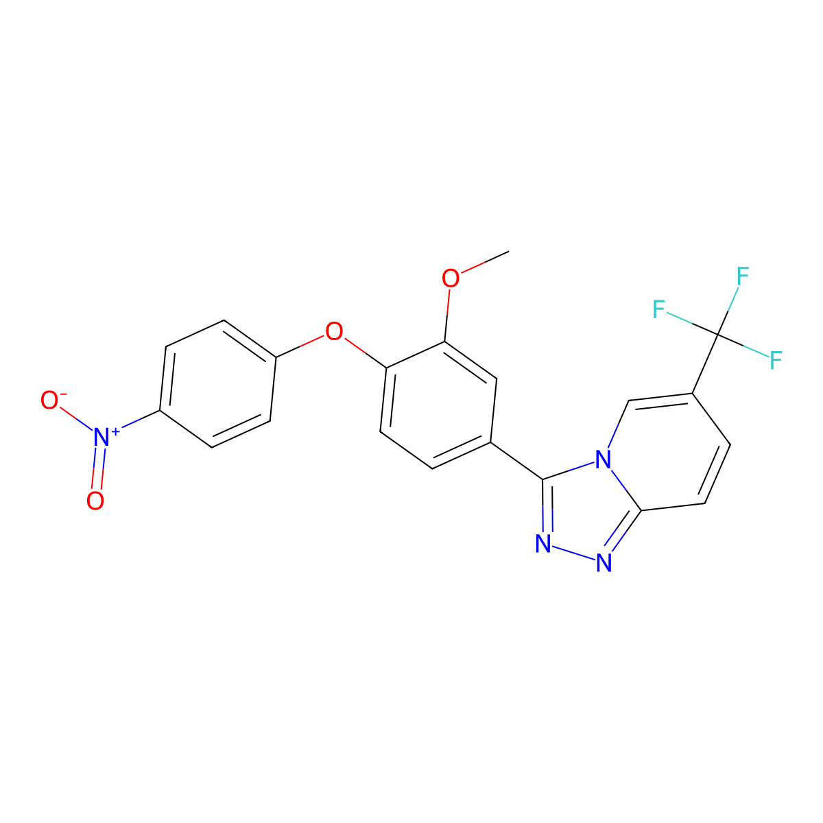 3-[3-Methoxy-4-(4-nitrophenoxy)phenyl]-6-(trifluoromethyl)-[1,2,4]triazolo[4,3-a]pyridine molecular structure, CAS 304650-37-1