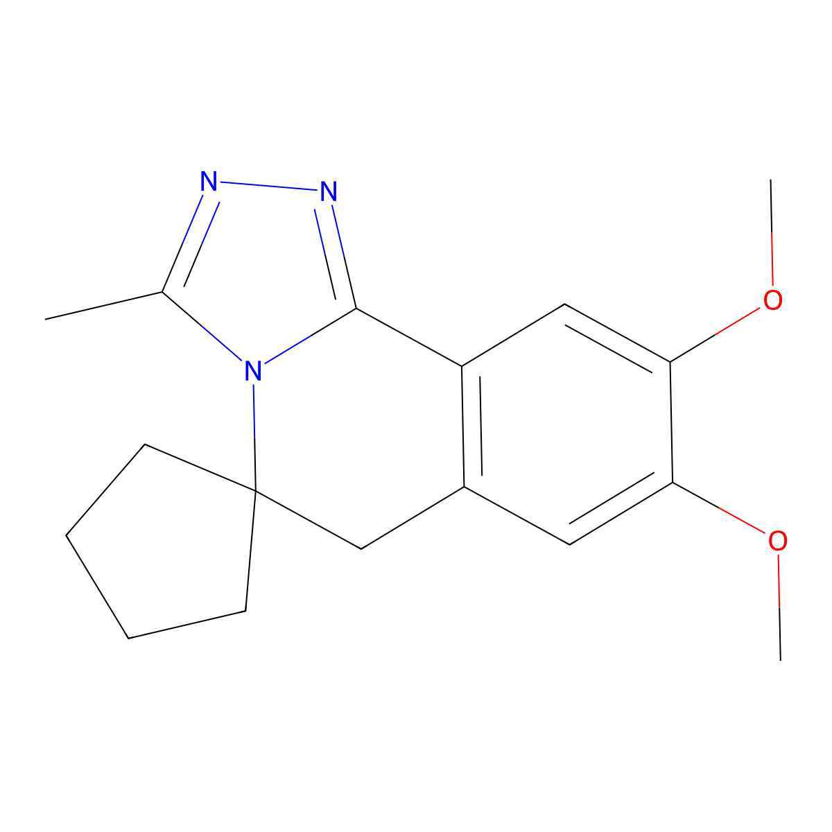 8,9-dimethoxy-3-methylspiro[6H-[1,2,4]triazolo[3,4-a]isoquinoline-5,1'-cyclopentane] molecular structure, CAS 304650-64-4