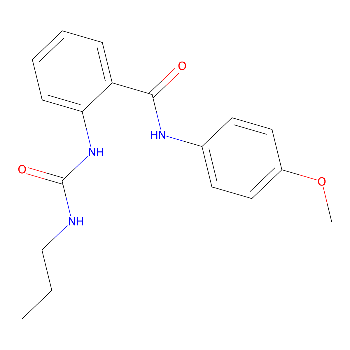 N-(4-methoxyphenyl)-2-(propylcarbamoylamino)benzamide molecular structure, CAS 304650-93-9