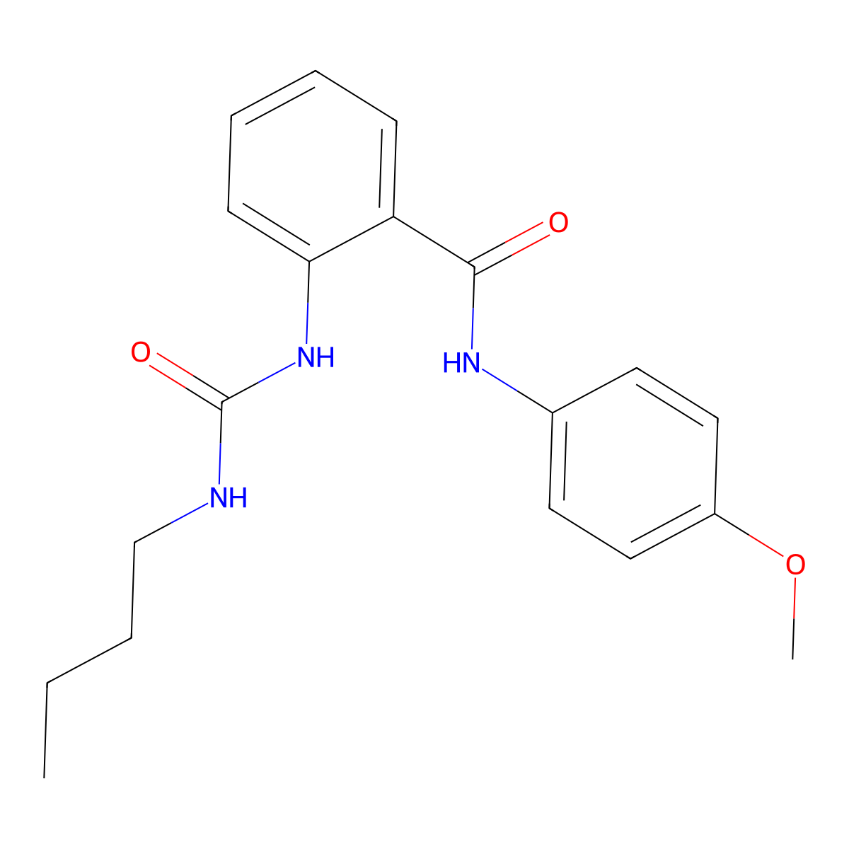 2-{[(butylamino)carbonyl]amino}-N-(4-methoxyphenyl)benzamide molecular structure, CAS 304650-94-0
