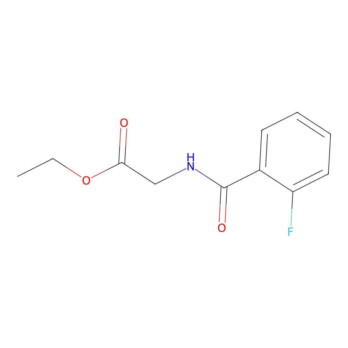 Ethyl 2-[(2-fluorobenzoyl)amino]acetate molecular structure, CAS 304657-05-4