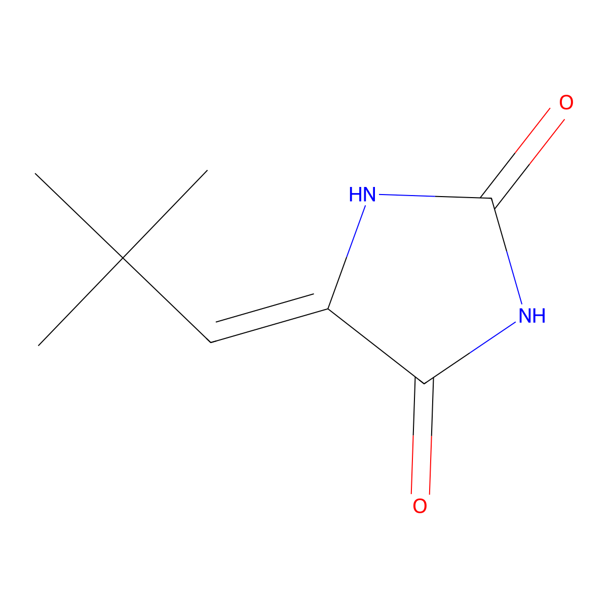 (5Z)-5-(2,2-dimethylpropylidene)imidazolidine-2,4-dione molecular structure, CAS 304658-99-9