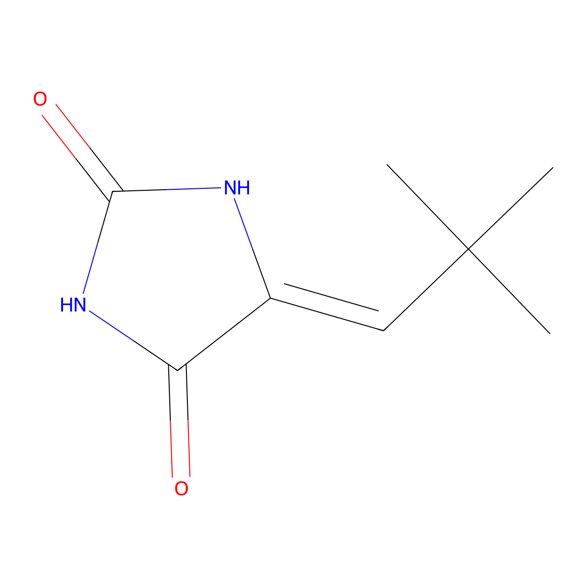 (5Z)-5-(2,2-dimethylpropylidene)imidazolidine-2,4-dione molecular structure, CAS 304658-99-9