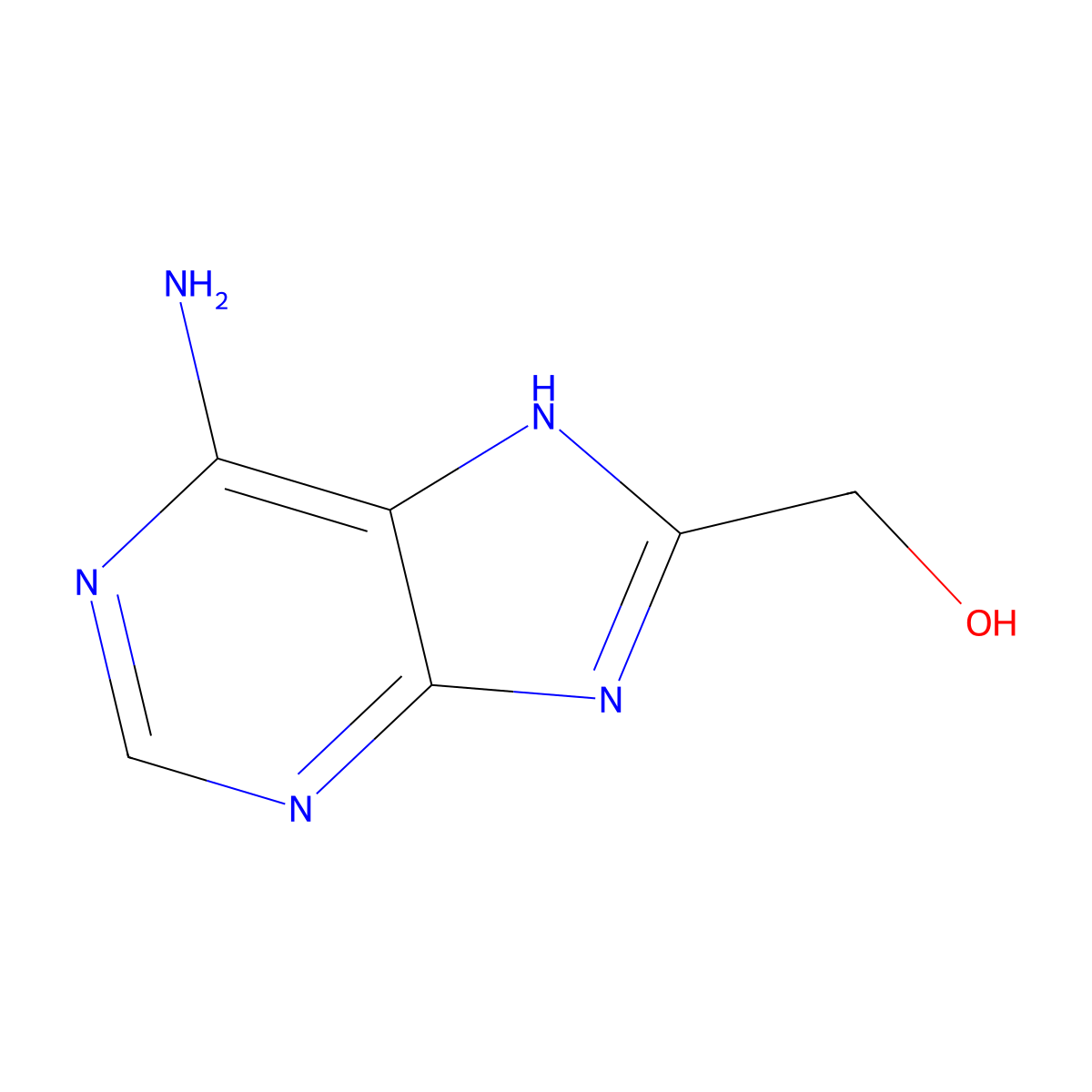 9H-Purine-8-methanol, 6-amino- molecular structure, CAS 30466-95-6