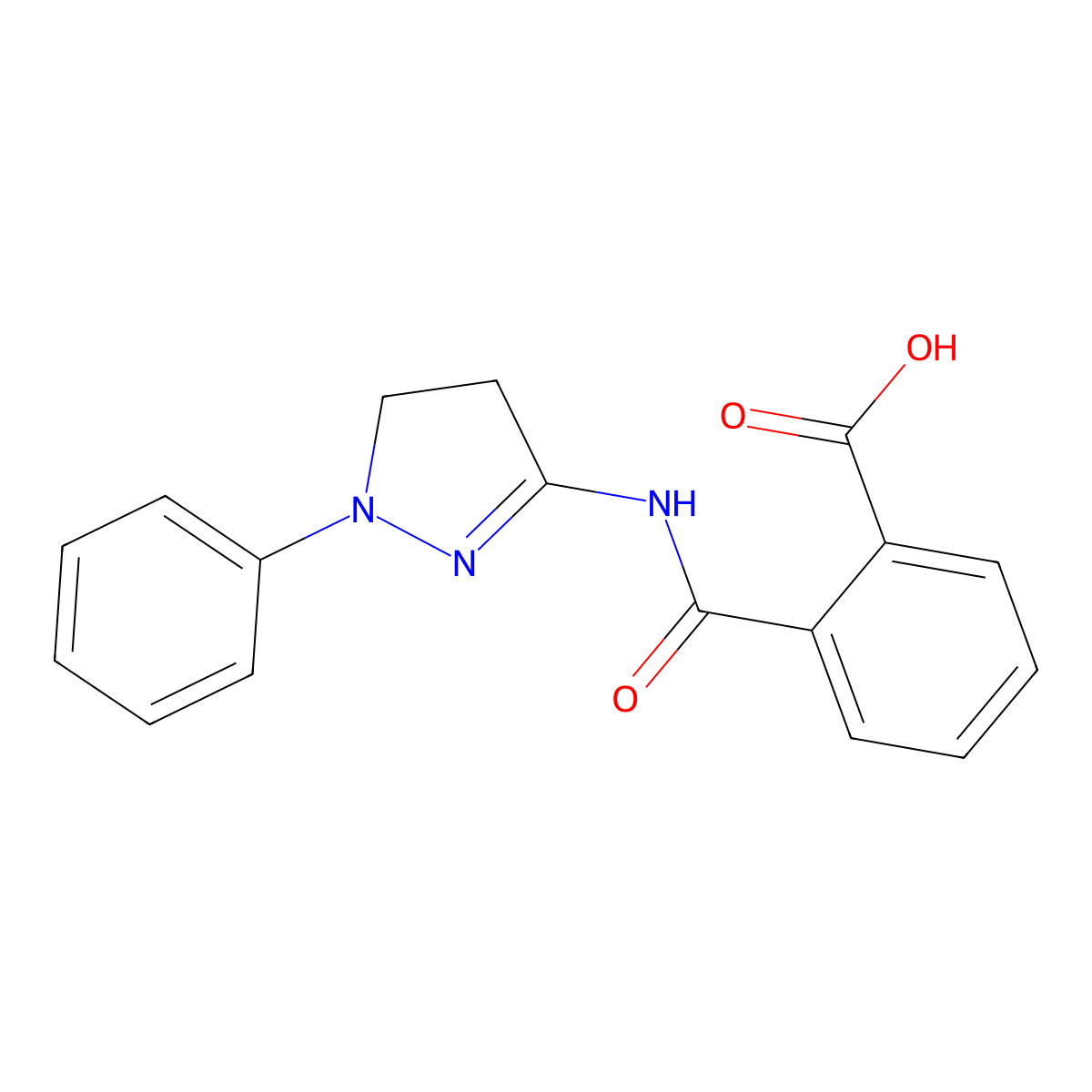 N-(1-Phenyl-4,5-dihydro-1H-pyrazol-3-yl)-phthalamic acid molecular structure, CAS 304661-57-2