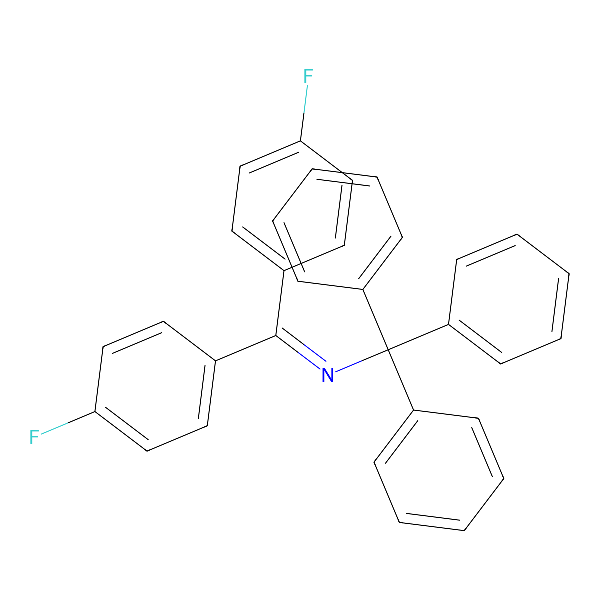 N-[bis(4-fluorophenyl)methylidene]-1,1,1-triphenylmethanamine molecular structure, CAS 304661-94-7