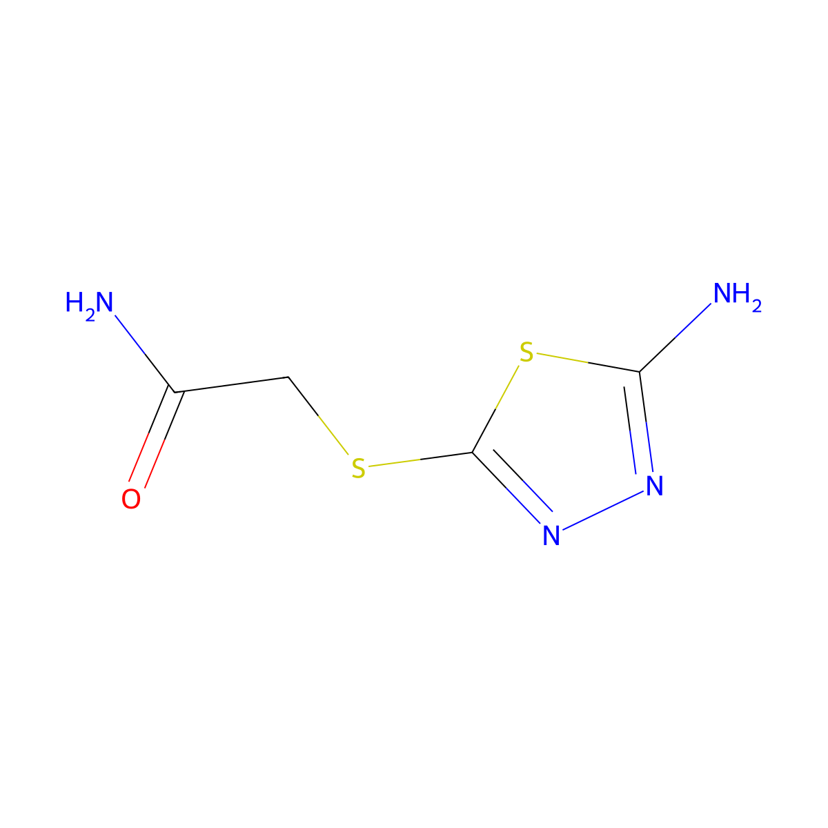 2-(5-Amino-[1,3,4]thiadiazol-2-ylsulfanyl)-acetamide molecular structure, CAS 304662-70-2