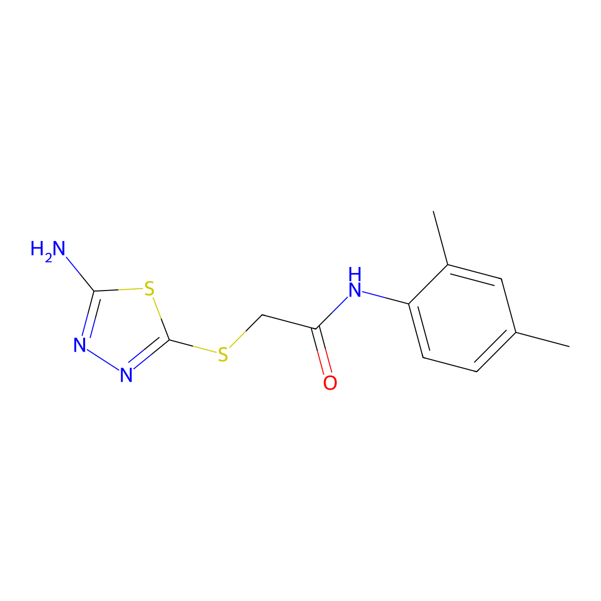 2-[(5-amino-1,3,4-thiadiazol-2-yl)sulfanyl]-N-(2,4-dimethylphenyl)acetamide molecular structure, CAS 304662-72-4
