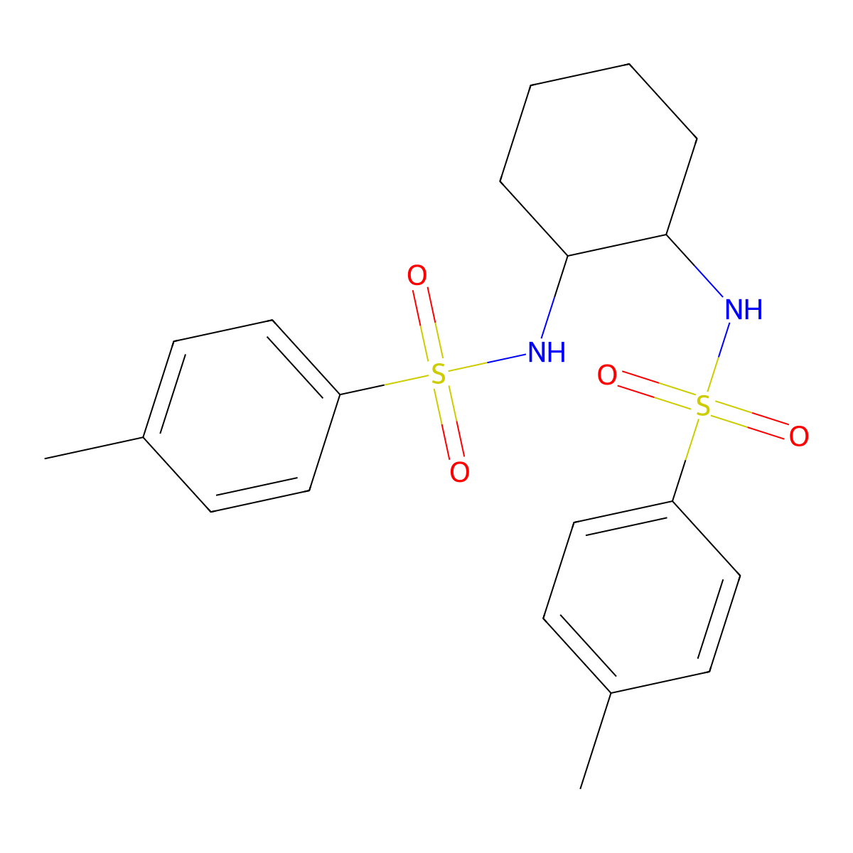 (1R,2R)-1,2-N,N'-Bis[(4-toluenesulfonyl)amino]cyclohexane molecular structure, CAS 304663-18-1