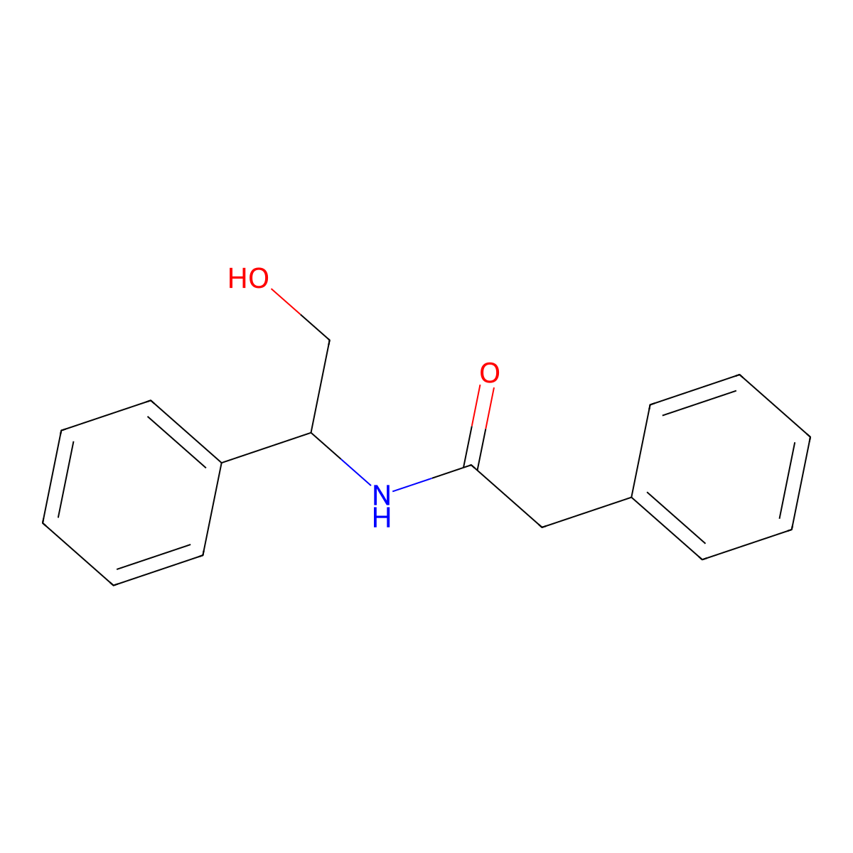 N-(2-hydroxy-1-phenylethyl)-2-phenylacetamide molecular structure, CAS 304663-22-7
