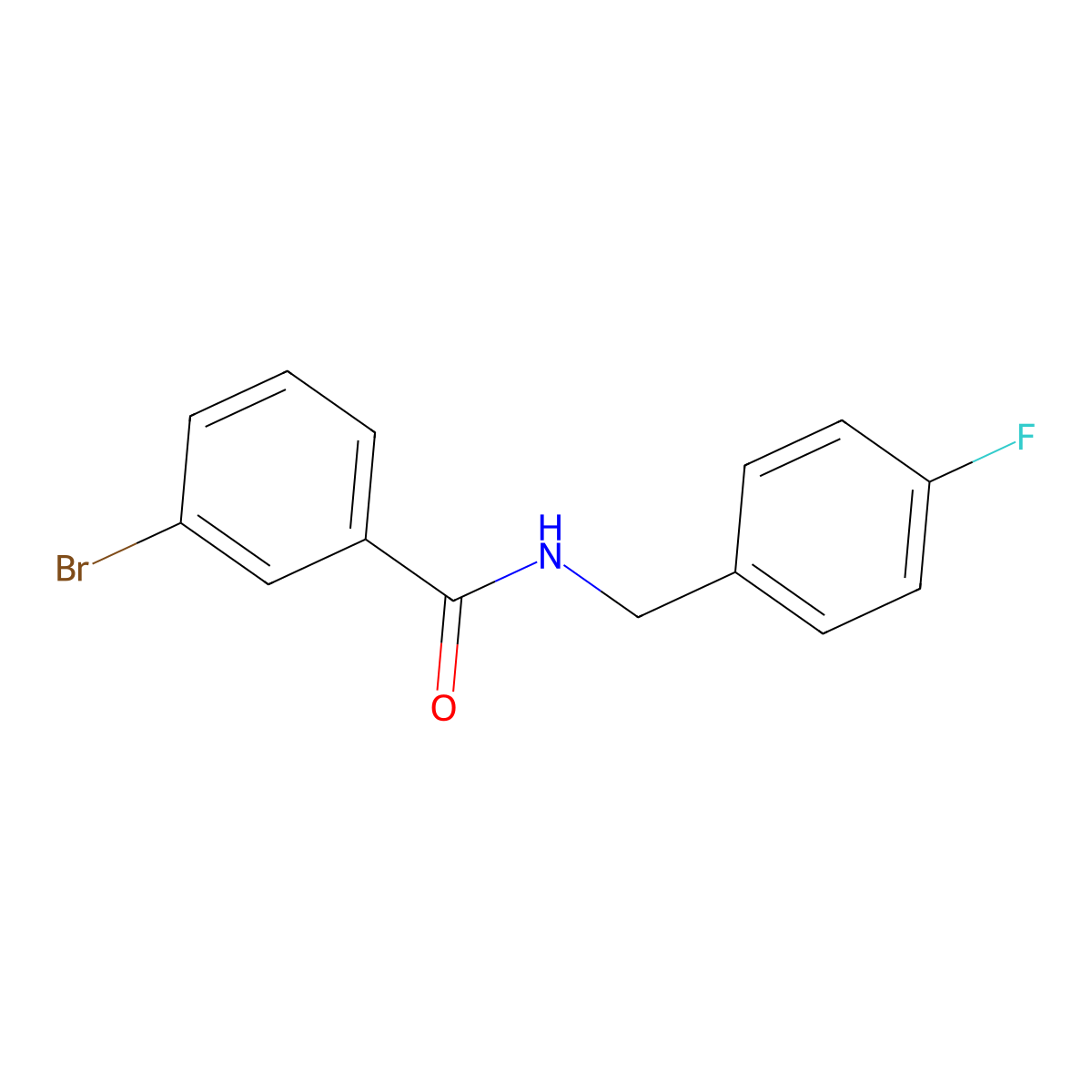 3-bromo-N-[(4-fluorophenyl)methyl]benzamide molecular structure, CAS 304663-26-1