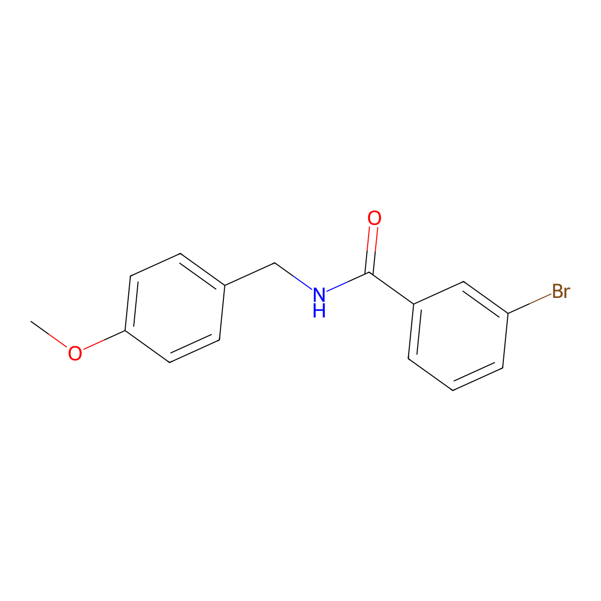 3-bromo-N-(4-methoxybenzyl)benzamide molecular structure, CAS 304663-29-4