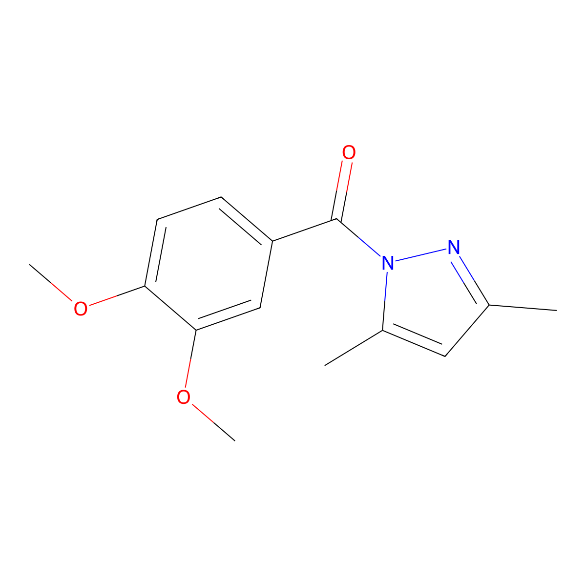 1-(3,4-dimethoxybenzoyl)-3,5-dimethyl-1H-pyrazole molecular structure, CAS 304664-01-5