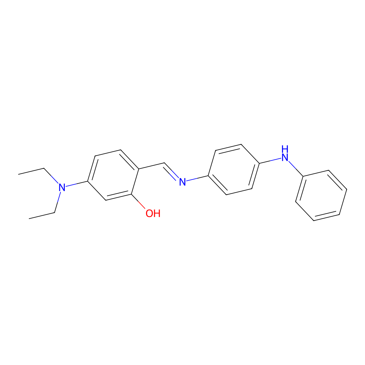 2-{[(4-Anilinophenyl)imino]methyl}-5-(diethylamino)phenol molecular structure, CAS 304665-61-0