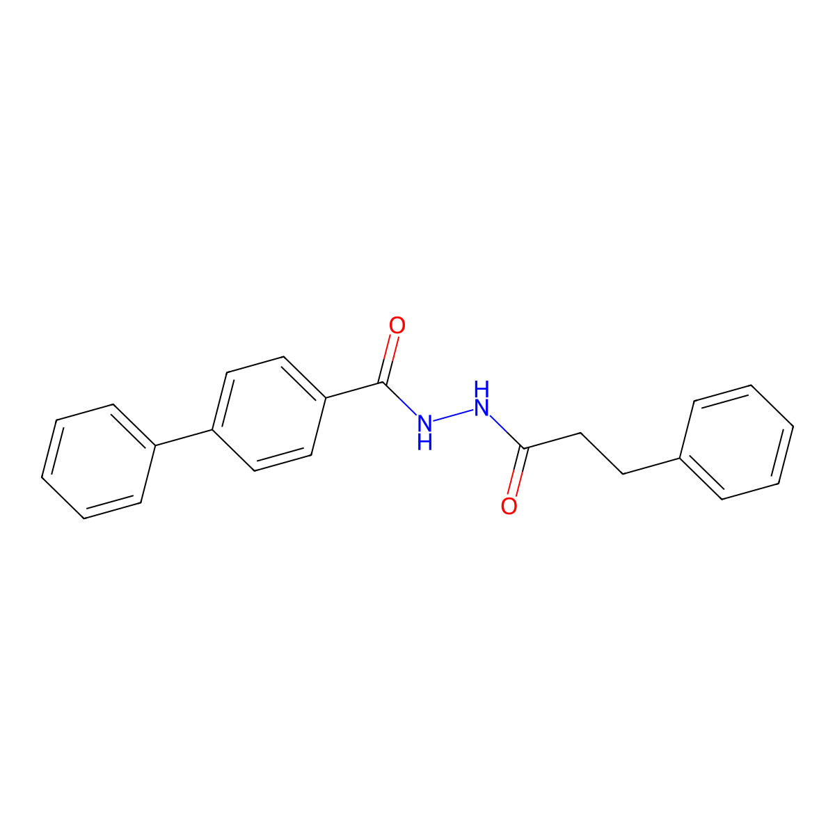 4-phenyl-N'-(3-phenylpropanoyl)benzohydrazide molecular structure, CAS 304666-07-7