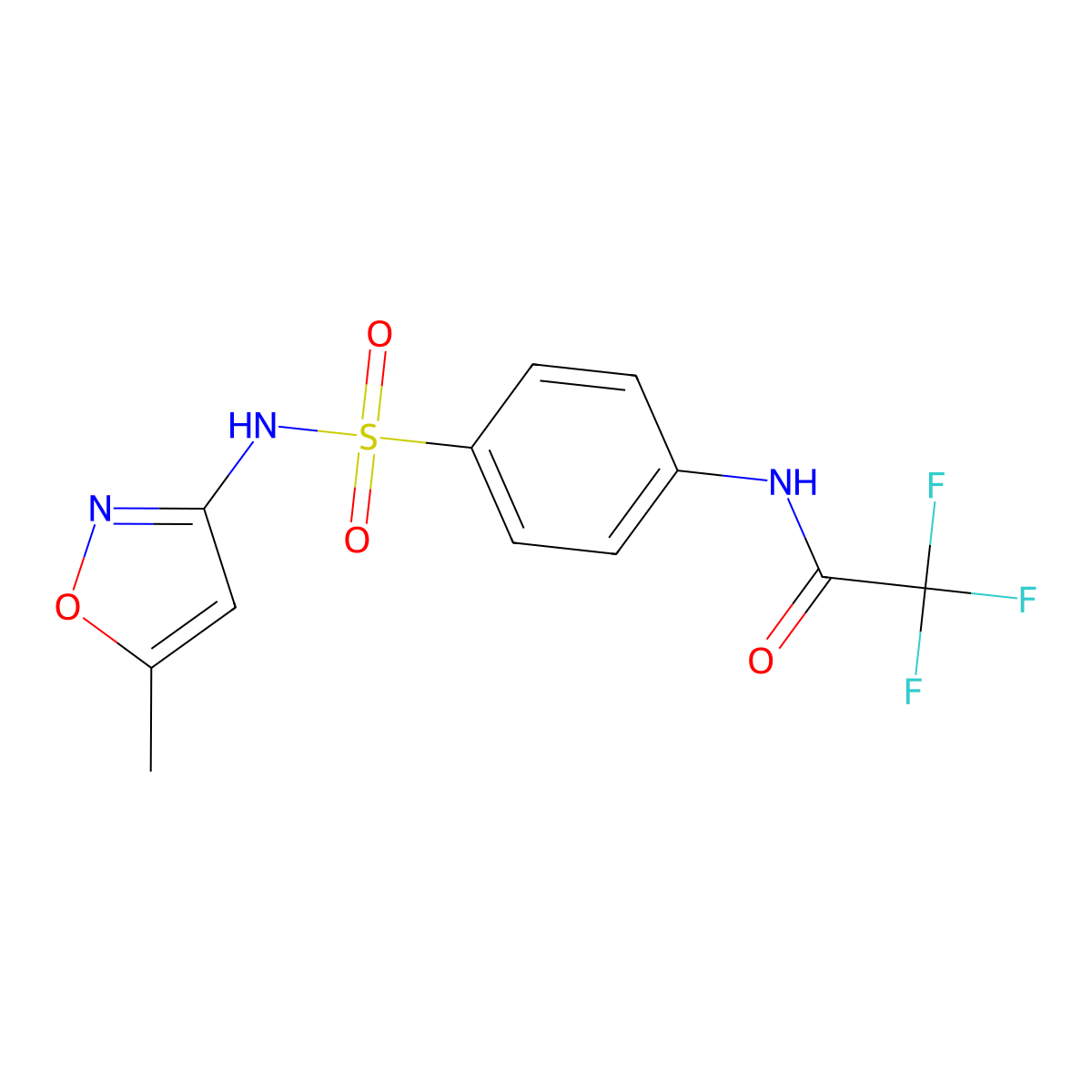 2,2,2-trifluoro-N-(4-{[(5-methyl-3-isoxazolyl)amino]sulfonyl}phenyl)acetamide molecular structure, CAS 304666-93-1