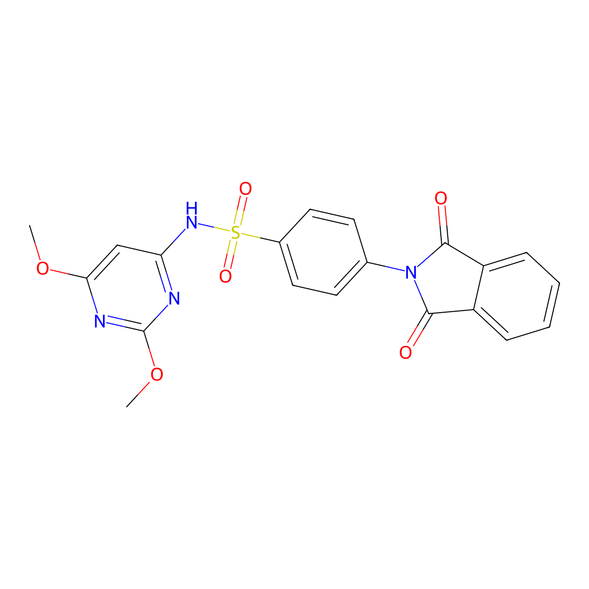 N-(2,6-dimethoxypyrimidin-4-yl)-4-(1,3-dioxoisoindol-2-yl)benzenesulfonamide molecular structure, CAS 304666-95-3