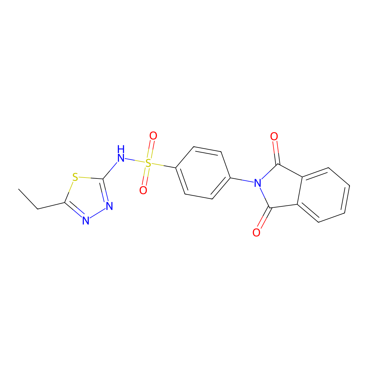 4-(1,3-dioxo-1,3-dihydro-2H-isoindol-2-yl)-N-(5-ethyl-1,3,4-thiadiazol-2-yl)benzenesulfonamide molecular structure, CAS 304666-97-5