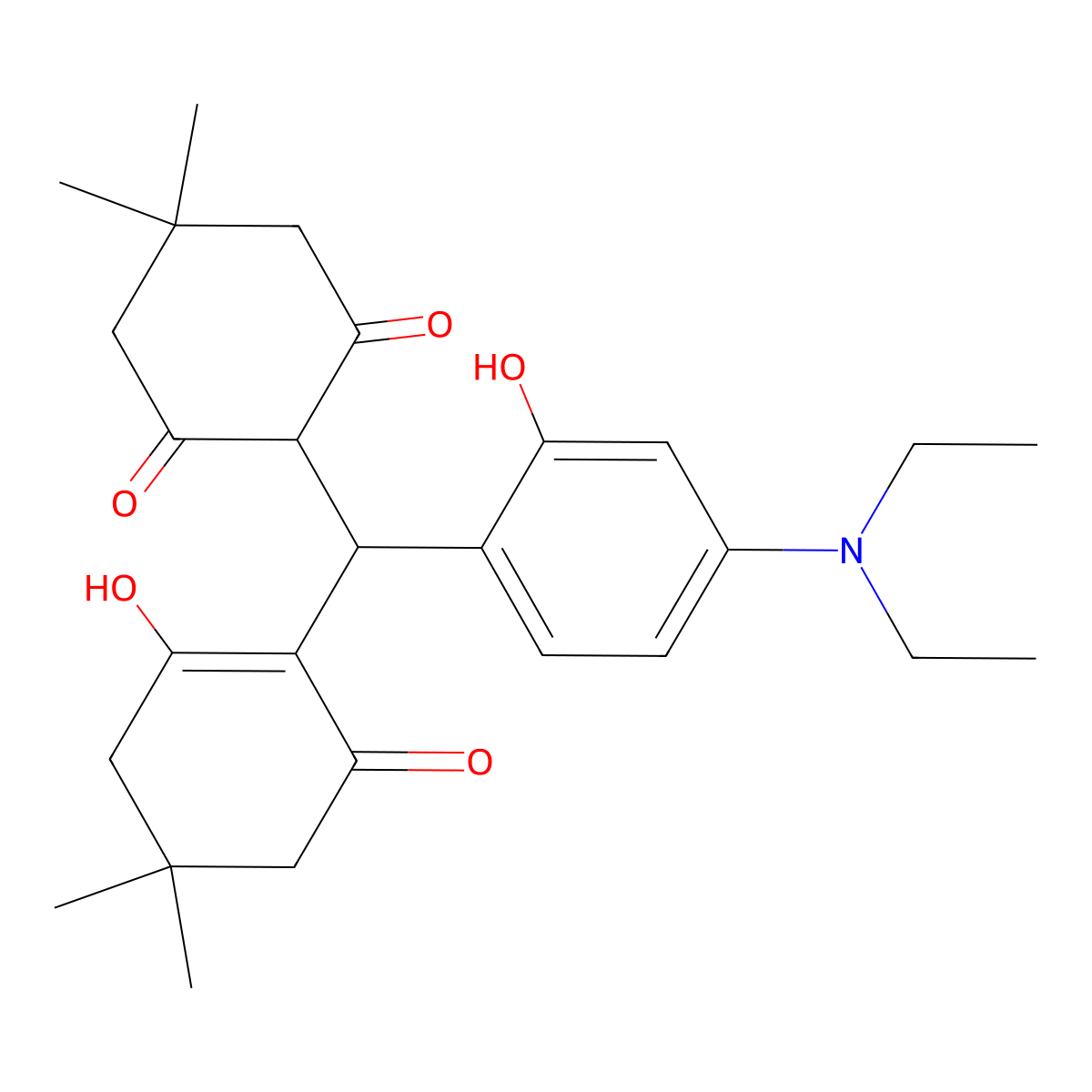2-[[4-(Diethylamino)-2-hydroxyphenyl]-(2-hydroxy-4,4-dimethyl-6-oxocyclohexen-1-yl)methyl]-5,5-dimethylcyclohexane-1,3-dione molecular structure, CAS 304667-07-0