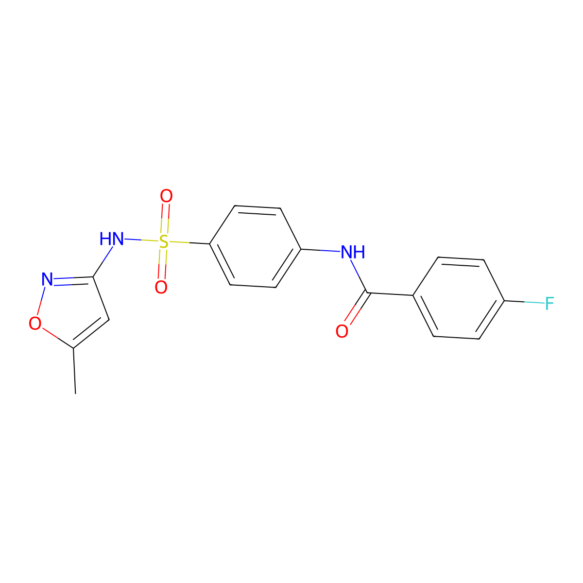4-fluoro-N-(4-{[(5-methyl-3-isoxazolyl)amino]sulfonyl}phenyl)benzamide molecular structure, CAS 304667-12-7