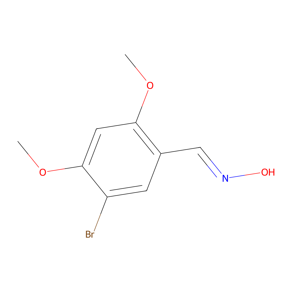 5-Bromo-2,4-dimethoxybenzaldehyde oxime molecular structure, CAS 304667-17-2