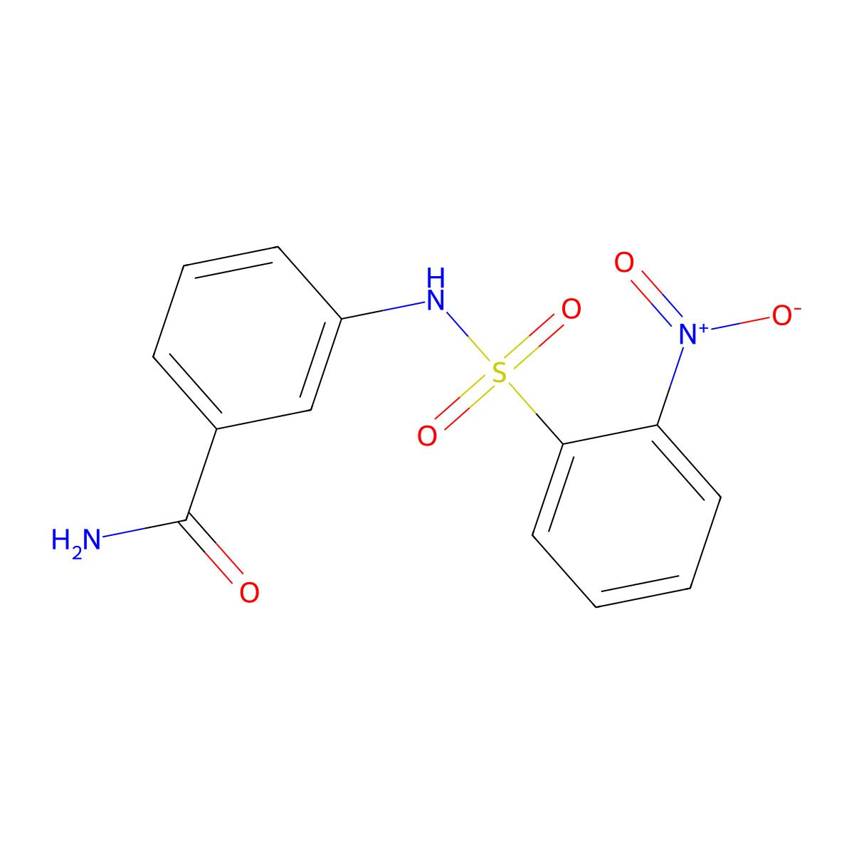 3-[(2-Nitrophenyl)sulfonylamino]benzamide molecular structure, CAS 304667-31-0