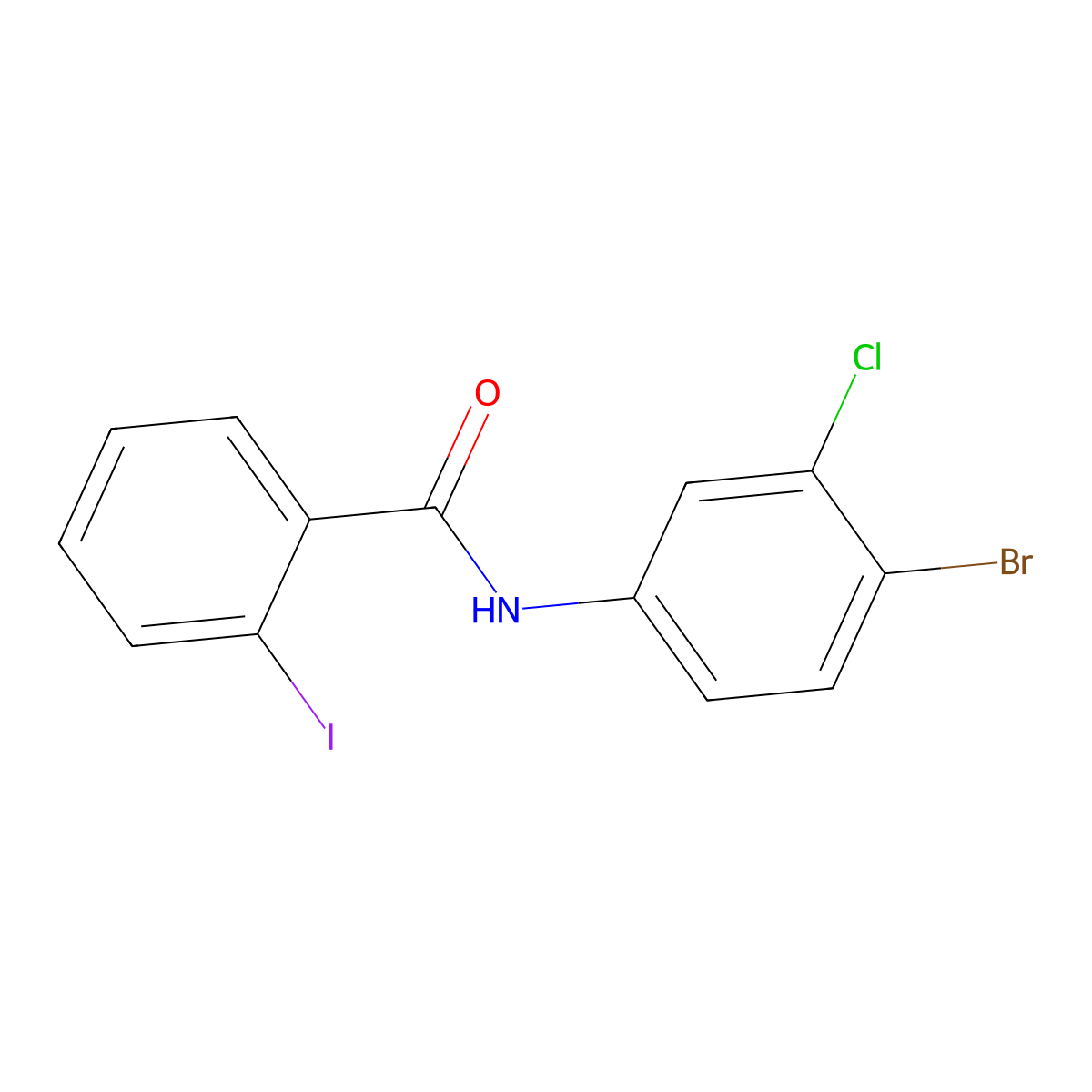 N-(4-bromo-3-chlorophenyl)-2-iodobenzamide molecular structure, CAS 304667-39-8
