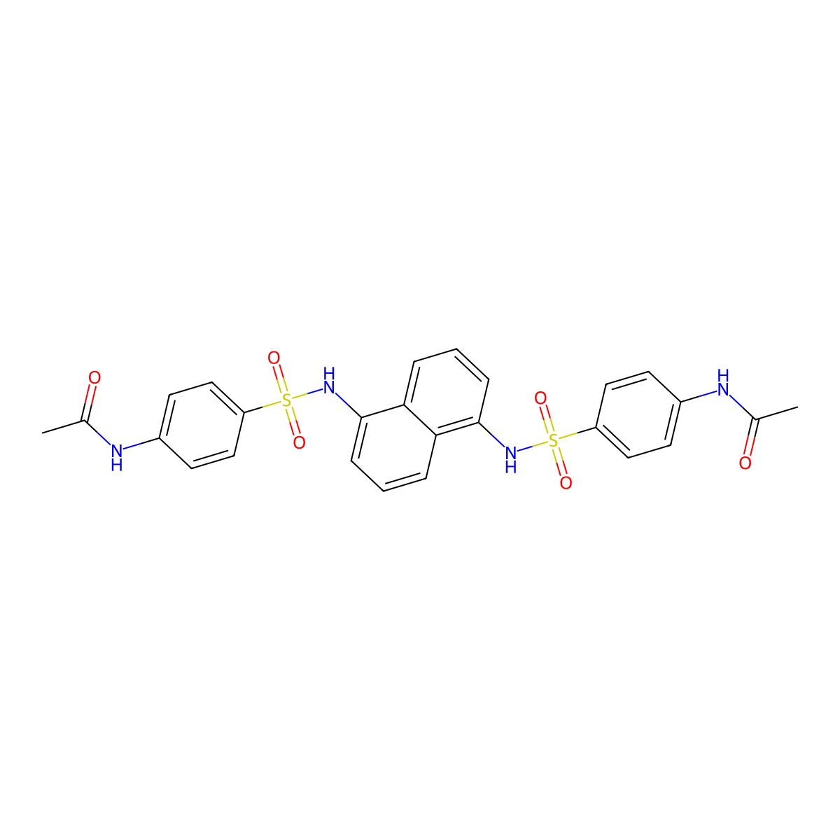 N-[4-[[5-[(4-acetamidophenyl)sulfonylamino]naphthalen-1-yl]sulfamoyl]phenyl]acetamide molecular structure, CAS 304667-46-7