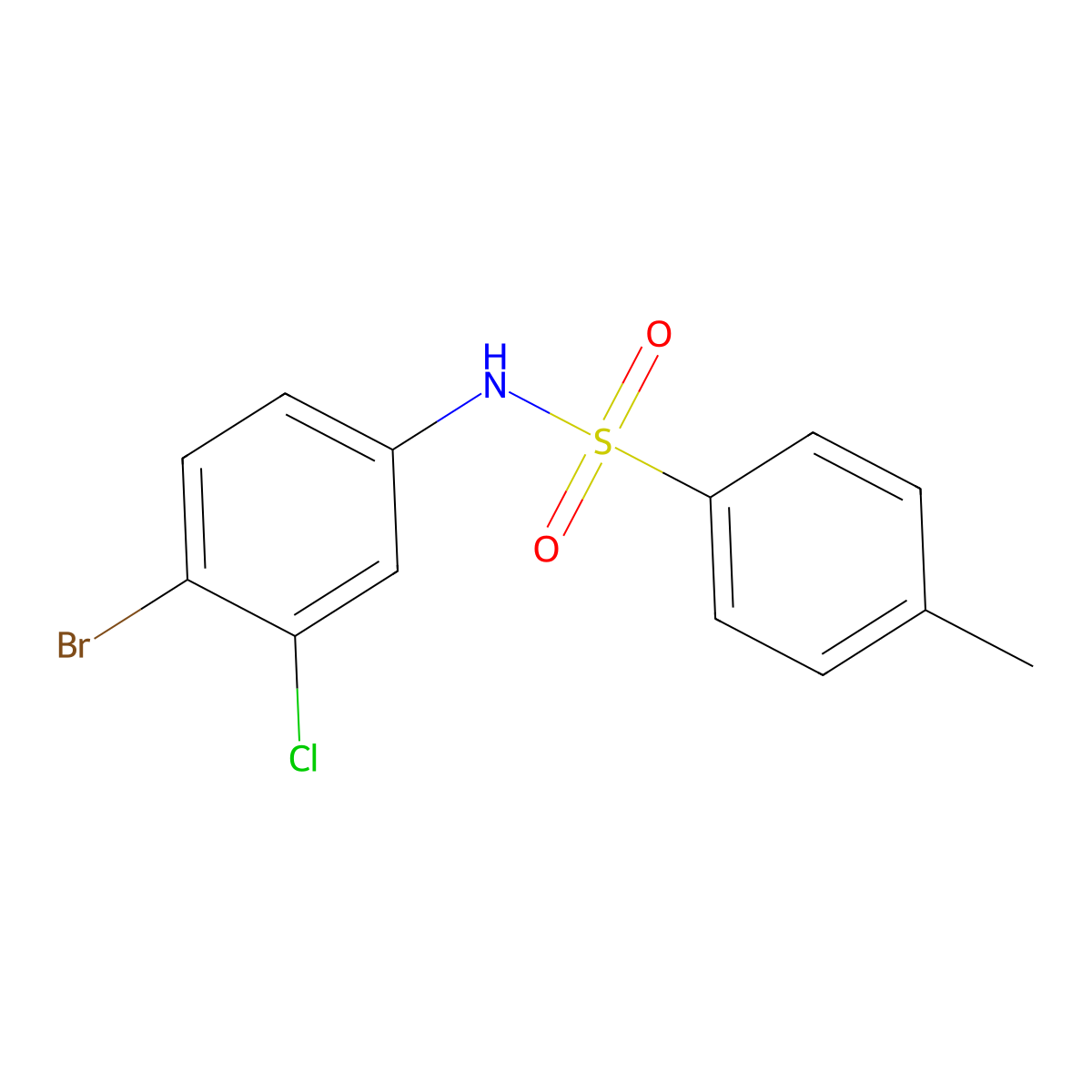 N-(4-bromo-3-chlorophenyl)-4-methylbenzenesulfonamide molecular structure, CAS 304667-51-4