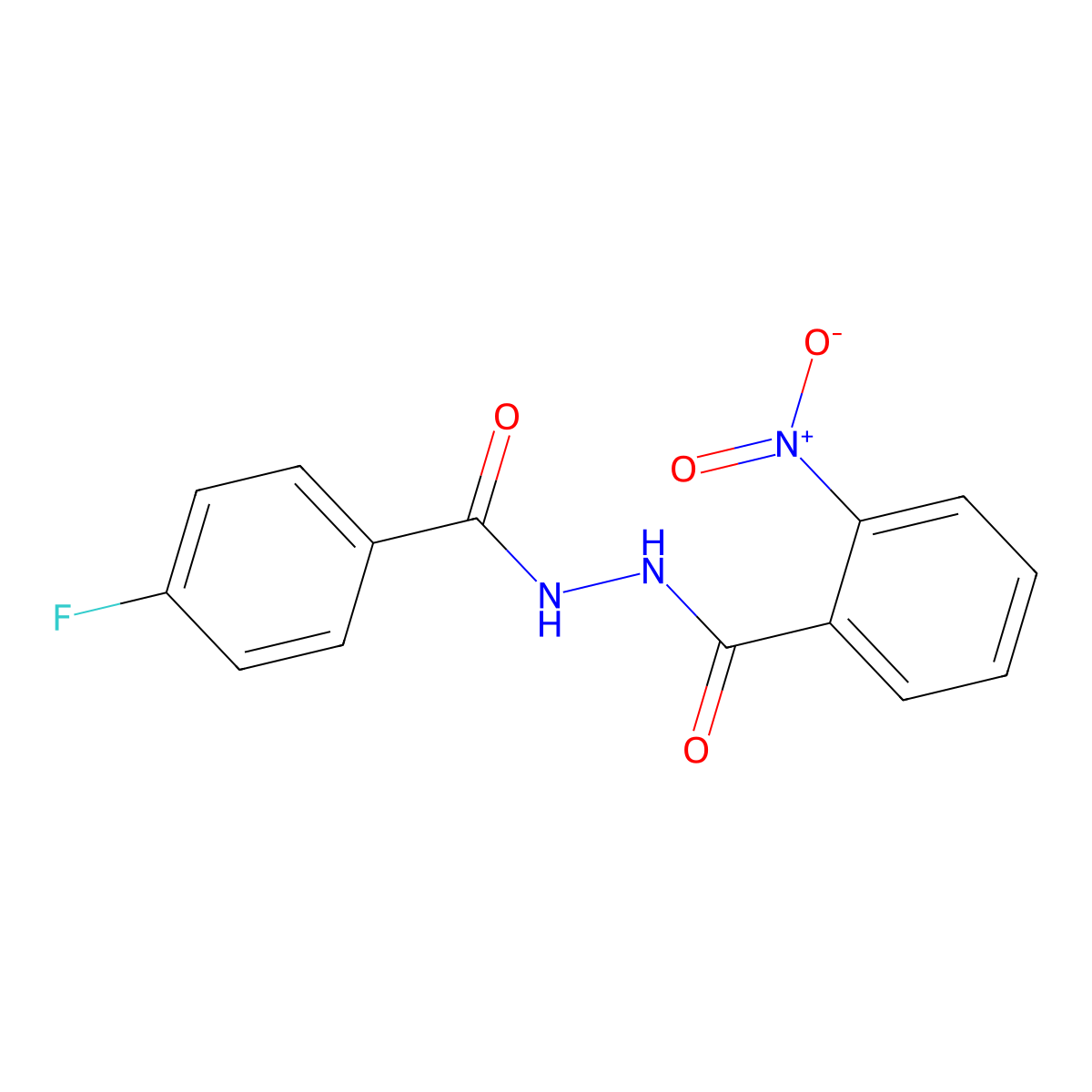 N'-(4-fluorobenzoyl)-2-nitrobenzohydrazide molecular structure, CAS 304667-79-6