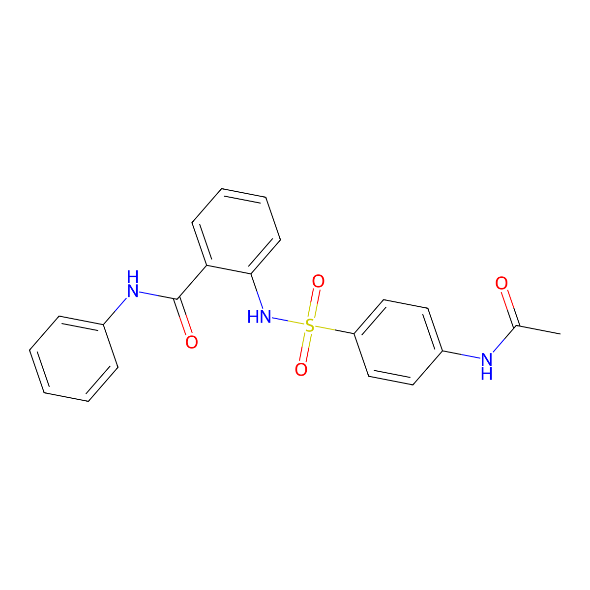 2-({[4-(acetylamino)phenyl]sulfonyl}amino)-N-phenylbenzamide molecular structure, CAS 304667-82-1