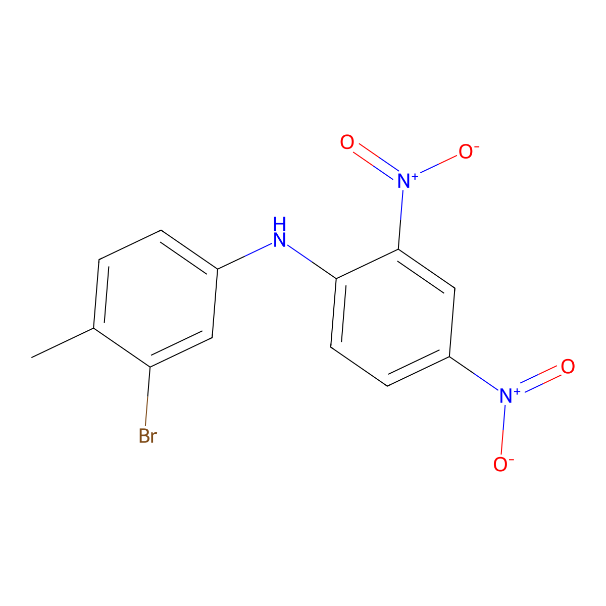 N-(3-bromo-4-methylphenyl)-2,4-dinitroaniline molecular structure, CAS 304667-83-2