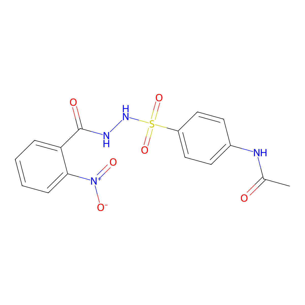 N-{4-[(2-{2-nitrobenzoyl}hydrazino)sulfonyl]phenyl}acetamide molecular structure, CAS 304668-05-1