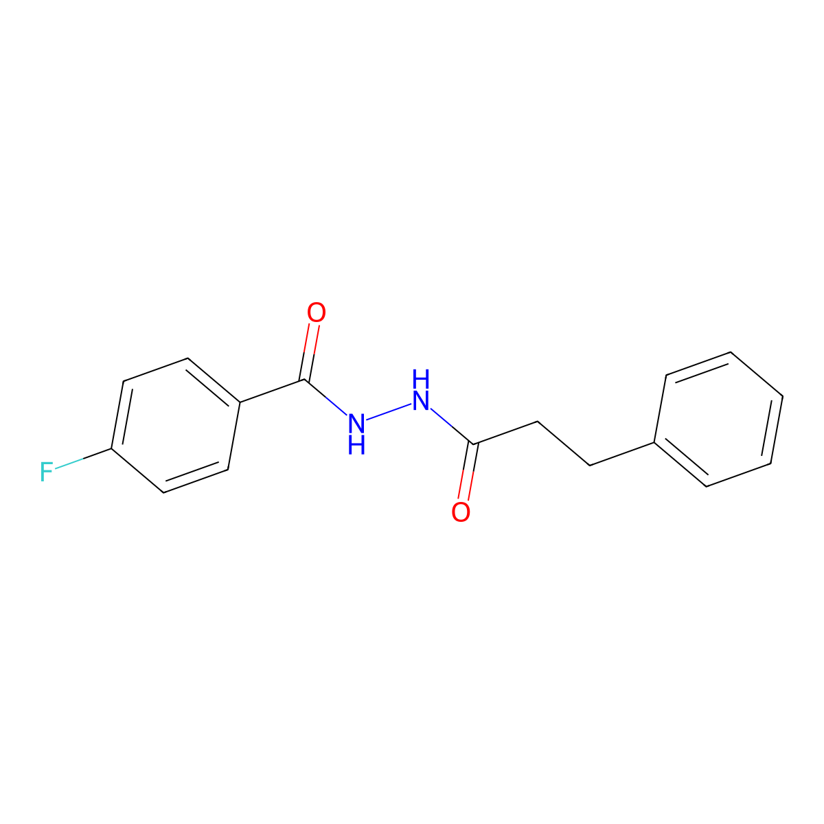 4-fluoro-N'-(3-phenylpropanoyl)benzohydrazide molecular structure, CAS 304668-09-5