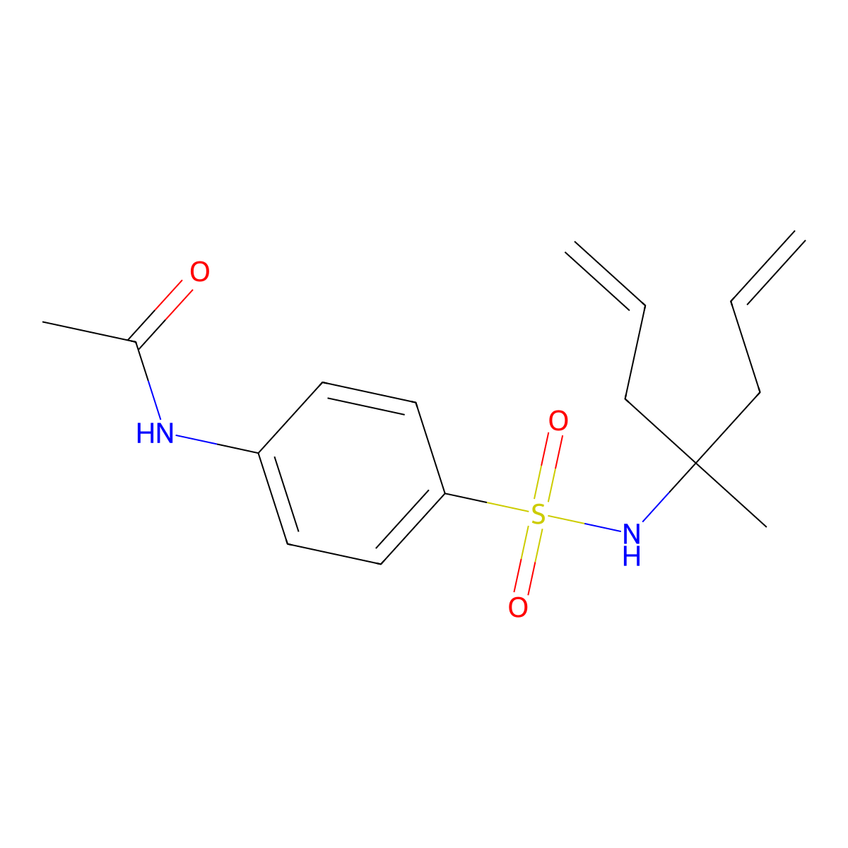 N-[4-(4-methylhepta-1,6-dien-4-ylsulfamoyl)phenyl]acetamide molecular structure, CAS 304668-15-3