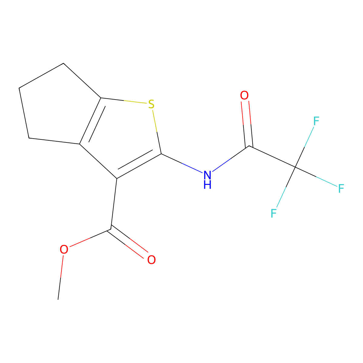 Methyl 2-[(trifluoroacetyl)amino]-5,6-dihydro-4H-cyclopenta[b]thiophene-3-carboxylate molecular structure, CAS 304668-20-0
