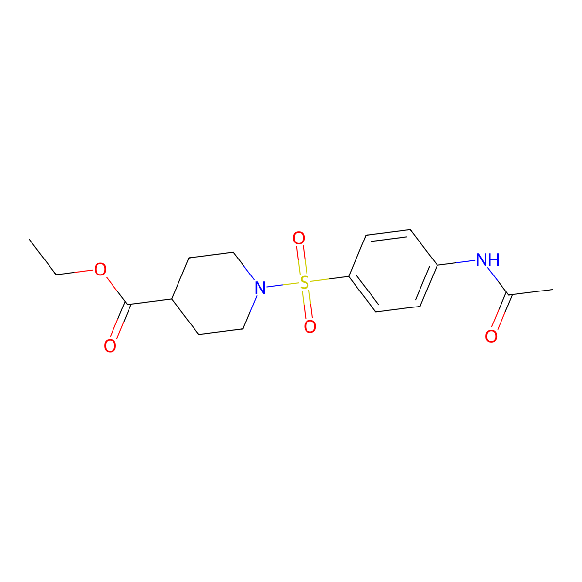 1-(4-Acetylamino-benzenesulfonyl)-piperidine-4-carboxylic acid ethyl ester molecular structure, CAS 304668-31-3