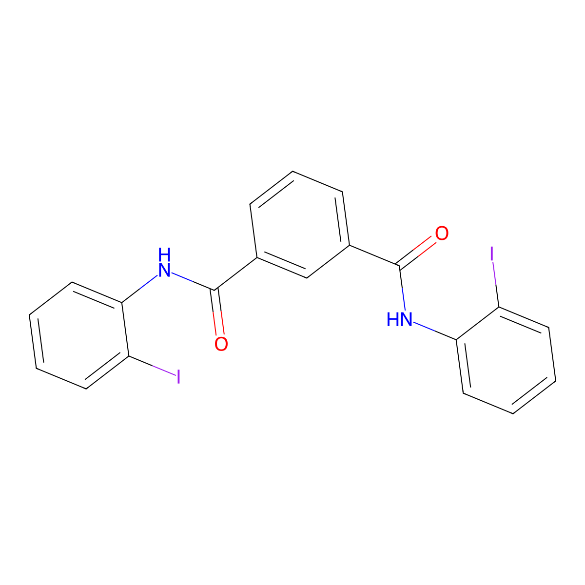 N,N'-bis(2-iodophenyl)benzene-1,3-dicarboxamide molecular structure, CAS 304668-34-6