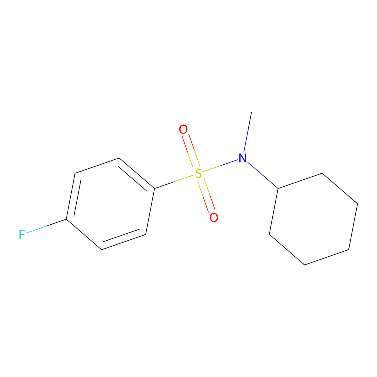 N-Cyclohexyl-4-fluoro-N-methylbenzenesulfonamide molecular structure, CAS 304668-37-9
