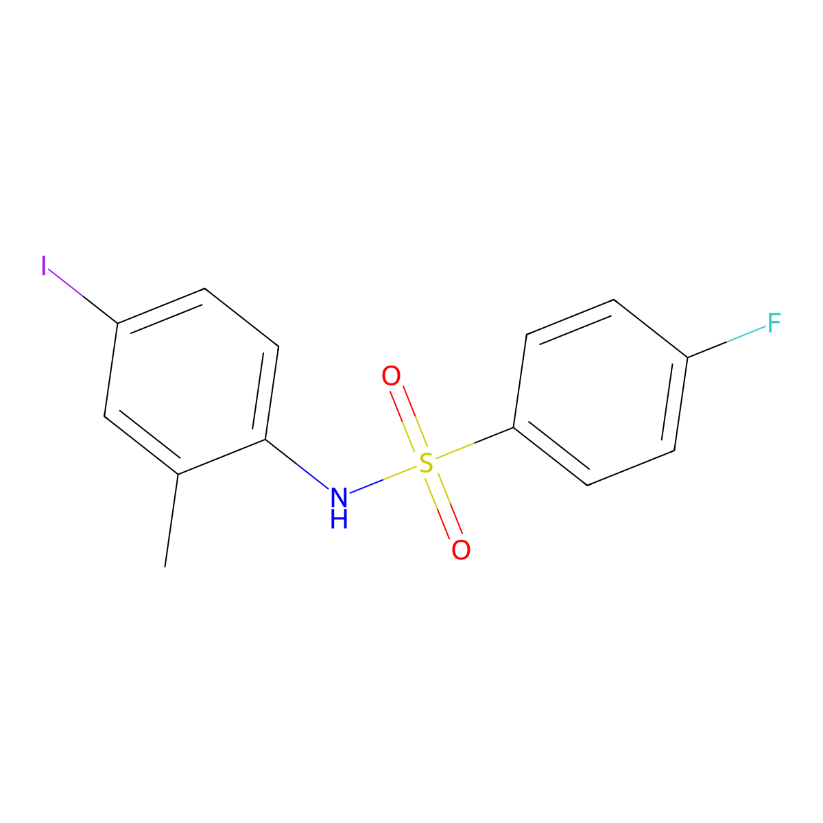 4-fluoro-N-(4-iodo-2-methylphenyl)benzenesulfonamide molecular structure, CAS 304668-38-0