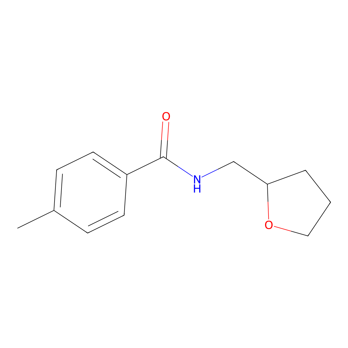 Benzamide, N-tetrahydrofurfuryl-4-methyl- molecular structure, CAS 304668-40-4