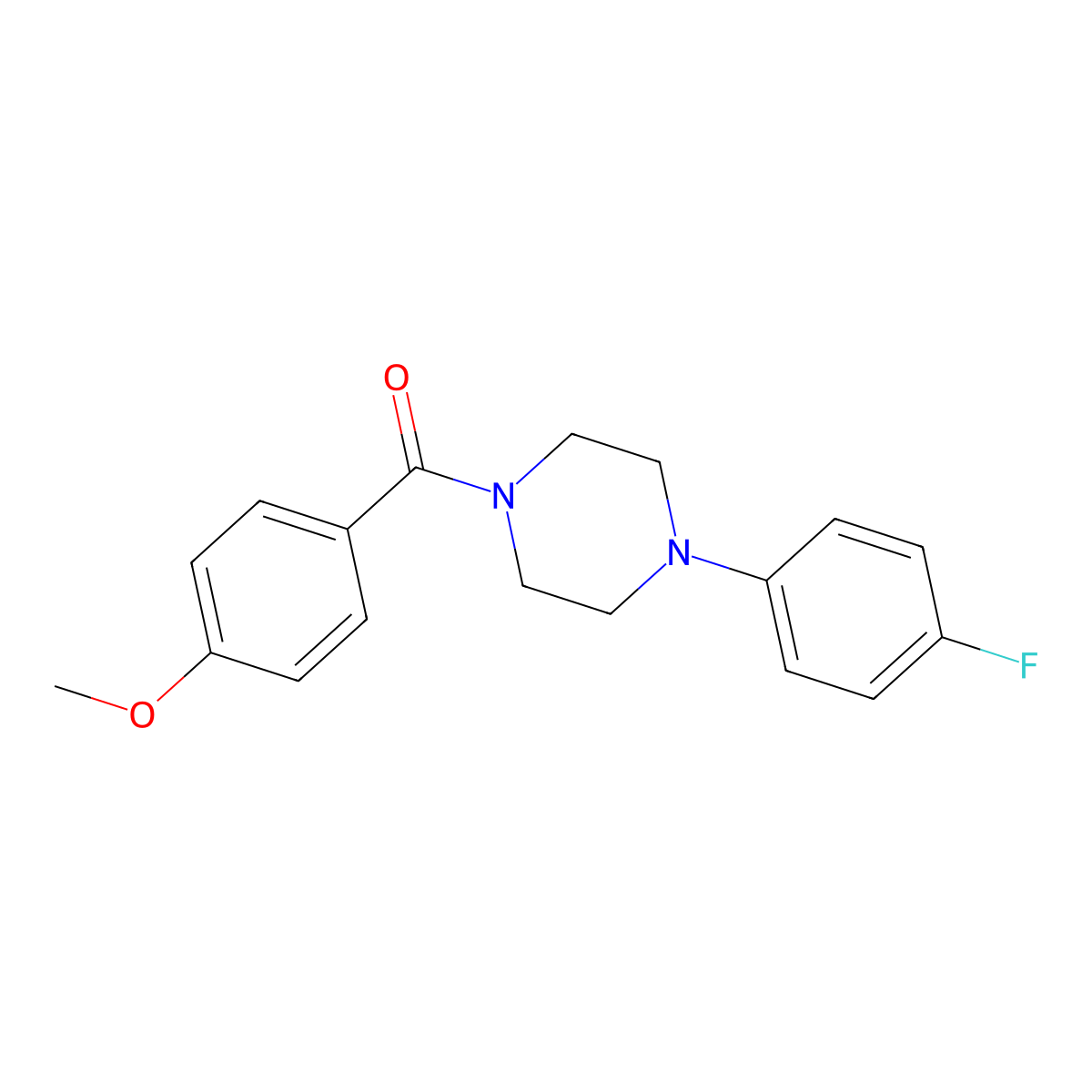 1-(4-Fluorophenyl)-4-(4-methoxybenzoyl)piperazine molecular structure, CAS 304668-42-6