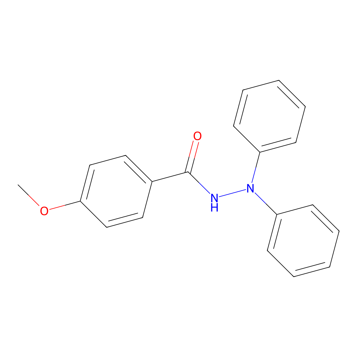 4-methoxy-N',N'-diphenylbenzohydrazide molecular structure, CAS 304668-43-7