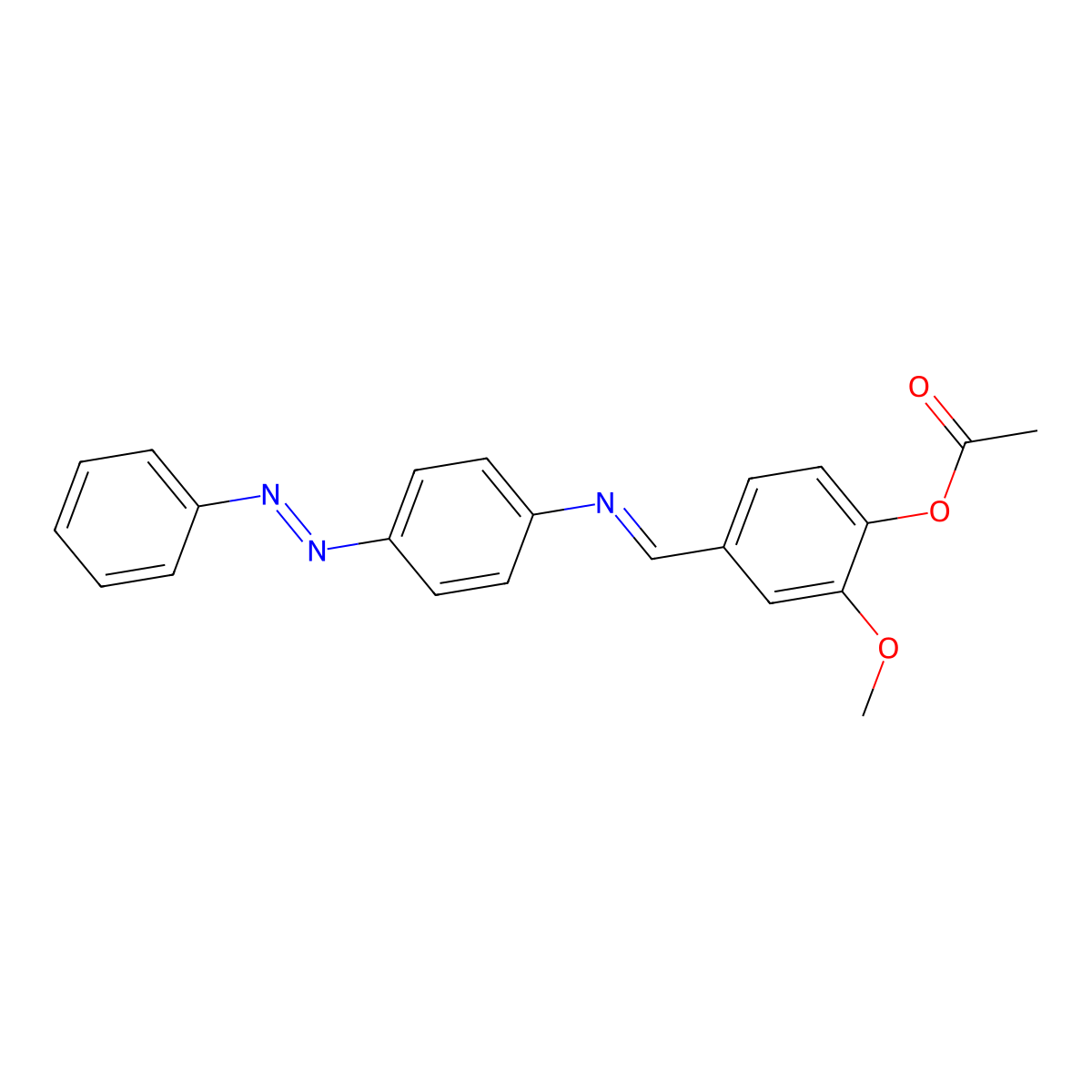 Acetic acid, [2-methoxy-4-(4-phenylazophenyliminomethyl)phenyl]- molecular structure, CAS 304668-50-6